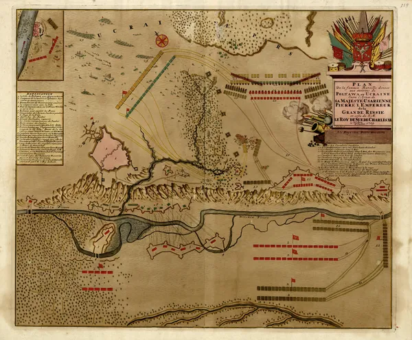 Plan de la fameuse bataille donnee aux environs de Poltawa en Urcaine av Anna Beek