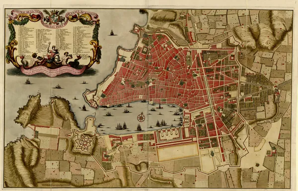 Plan geometral de la ville citadelles, port et arcenaux de Marseille av Anna Beek
