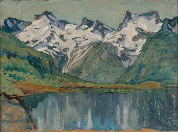 A Mountain Lake. Study from North Norway av Anna Boberg