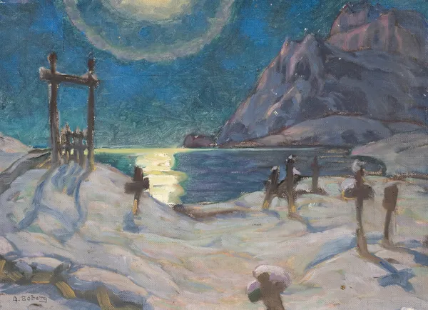The Graveyard in the Mountains. Study from Lofoten av Anna Boberg