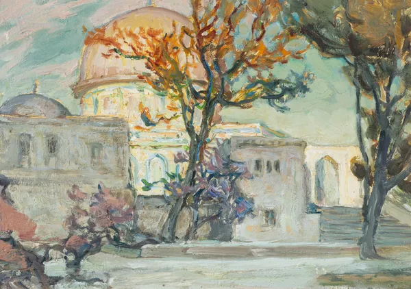 View of Jerusalen. Study av Anna Boberg