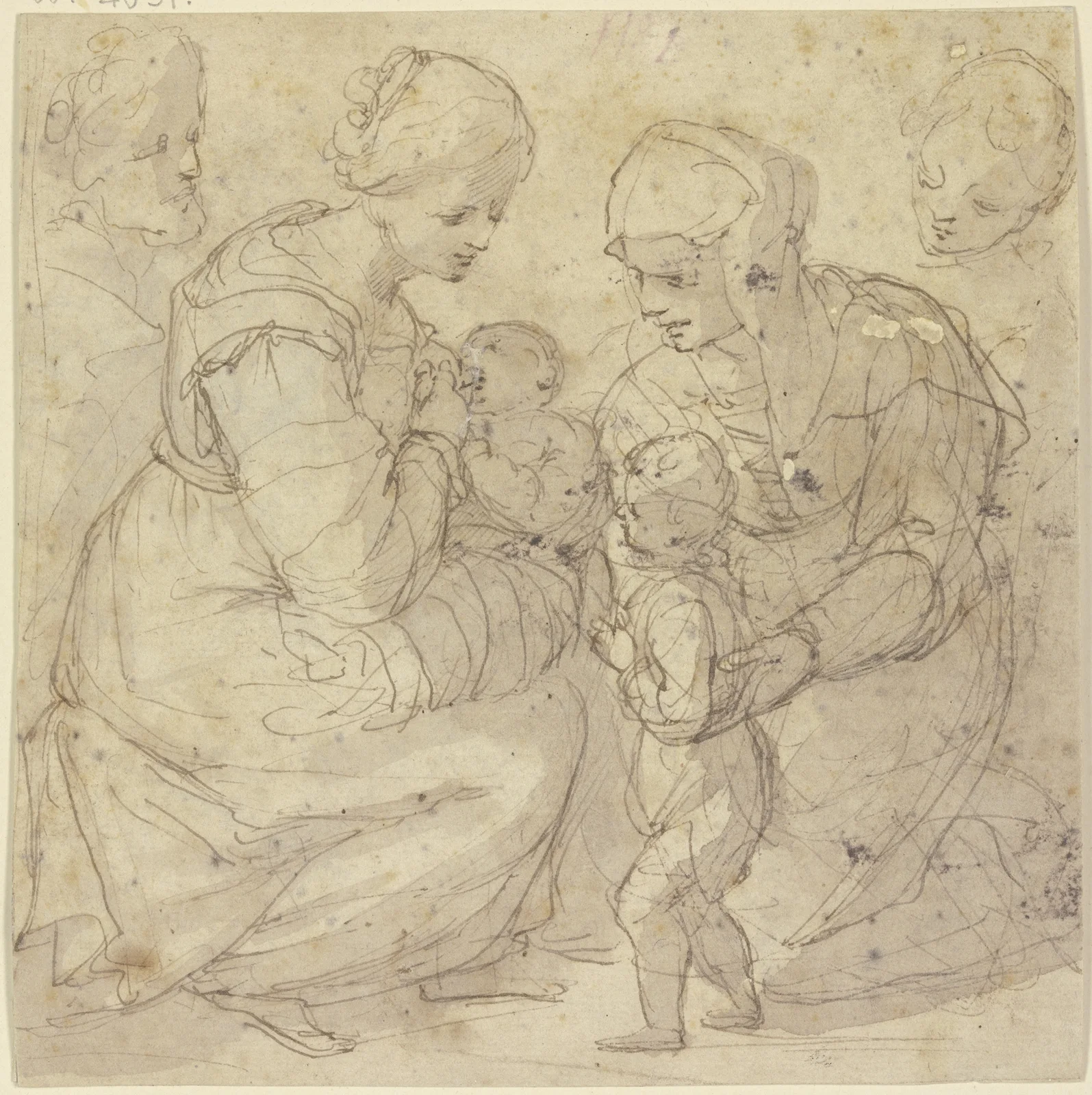 Die Heilige Familie mit der Heiligen Elisabeth und dem Johannesknaben av Annibale Carracci