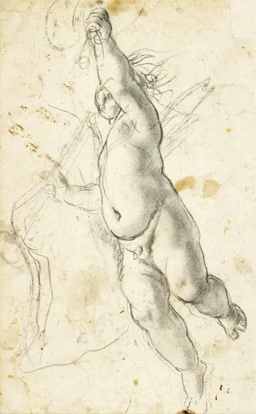 Flying Putto av Annibale Carracci