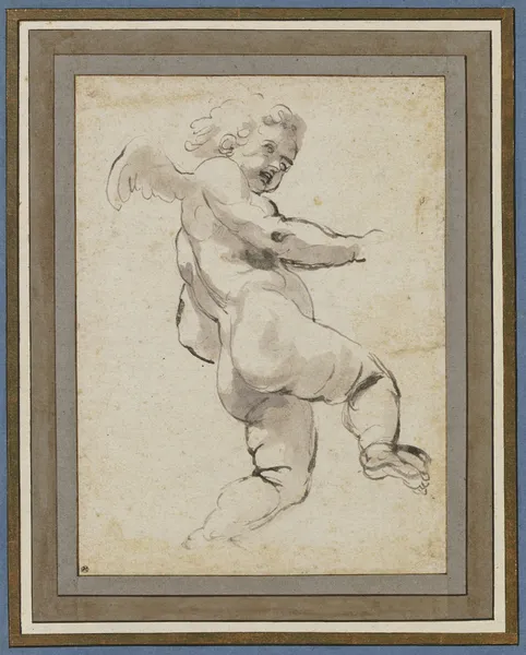 Schwebende Amorette nach rechts av Annibale Carracci