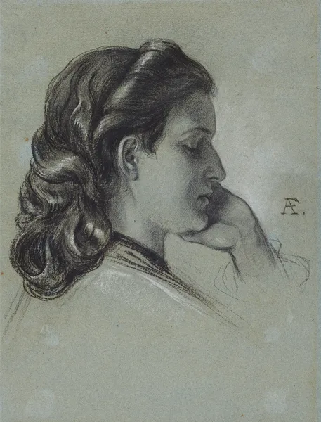 Bildnis einer jungen Frau im Profil av Anselm Feuerbach