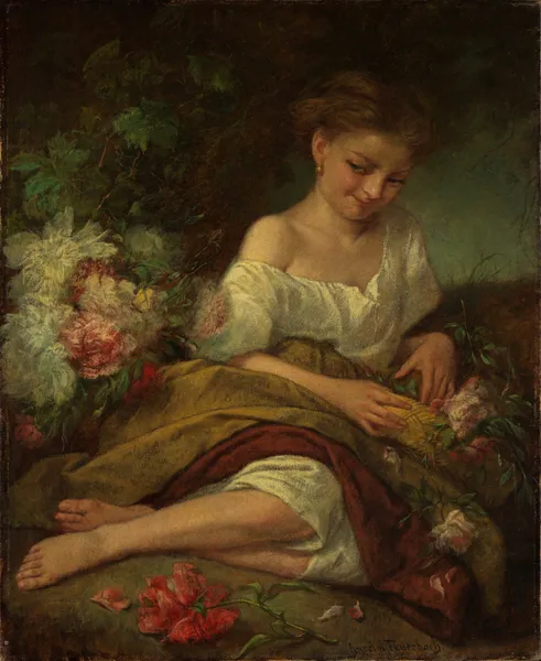Blumenmädchen av Anselm Feuerbach