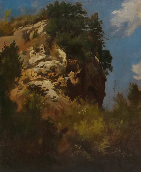 Landschaft, Felsgestein av Anselm Feuerbach