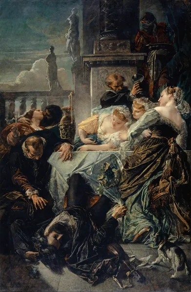 The Death Of Pietro Aretino av Anselm Feuerbach