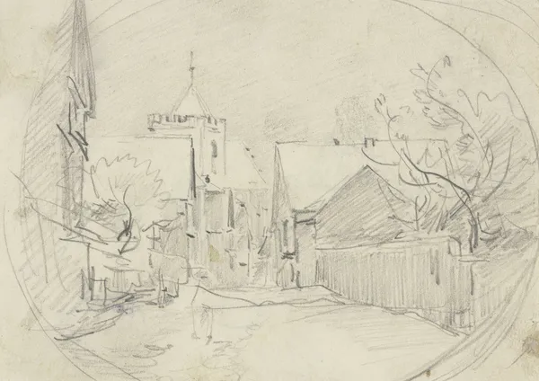 Blick auf die Stadtkirche St. Johann in Kronberg av Anton Burger