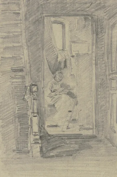 Blick in des Künstlers Atelier av Anton Burger