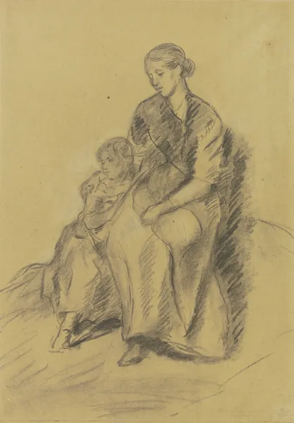 Mother with child av Anton Burger