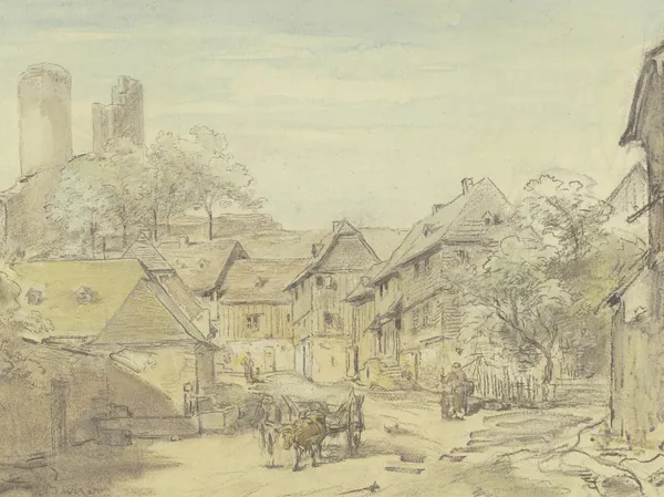 Oberreifenberg mit Burg Reifenberg av Anton Burger