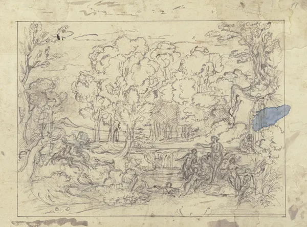 Landschaft mit Diana und Aktäon av Joseph Anton Koch