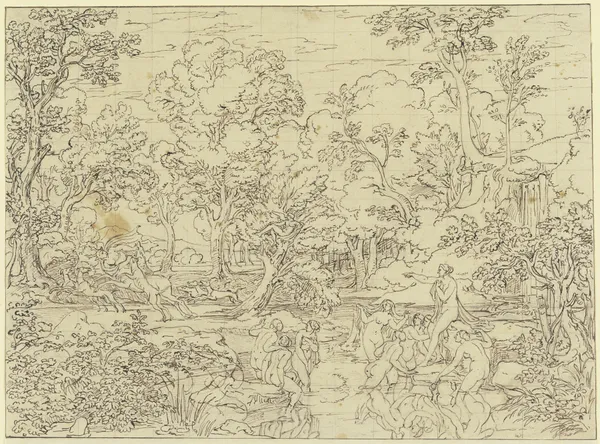 Landschaft mit Diana und Aktäon. av Joseph Anton Koch