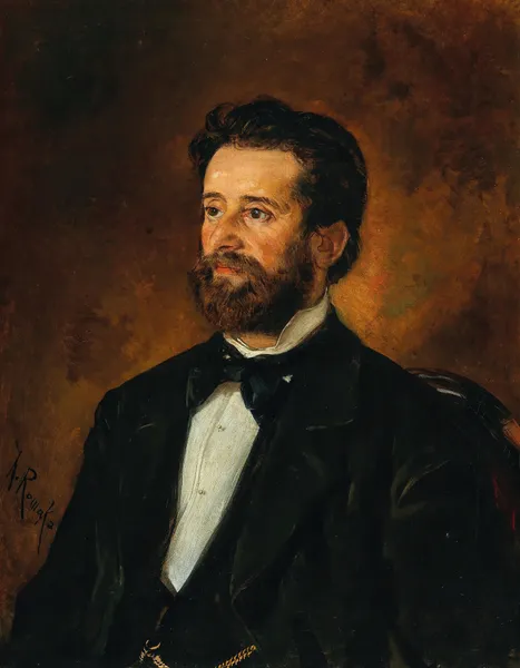 Portrait of Architect Johann De Colle av Anton Romako
