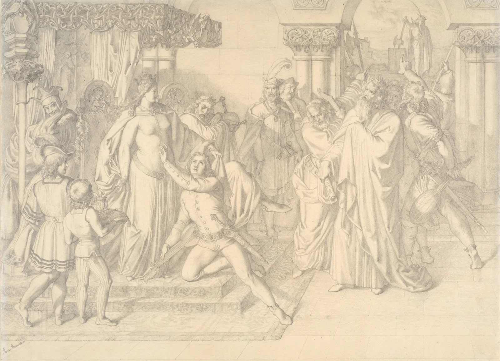 Singers’ Contest on the Wartburg av Anton Romako