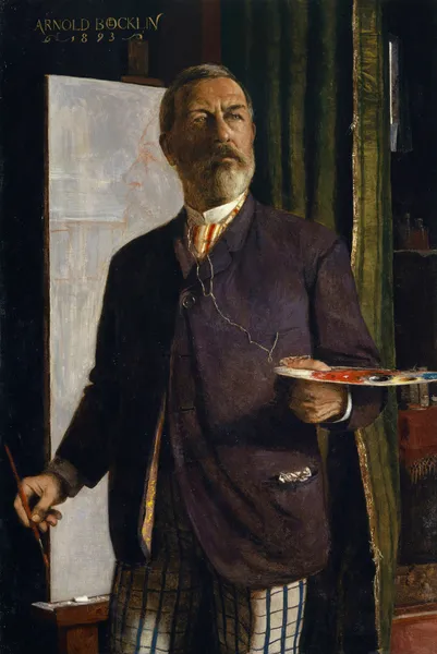 Self-Portrait in the Studio av Arnold Böcklin