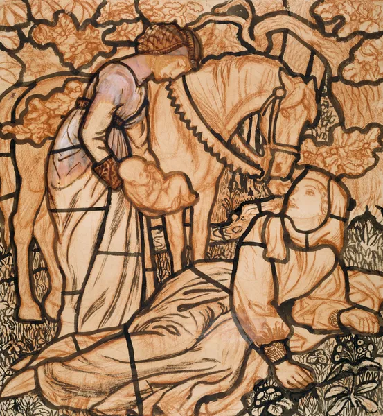 The Birth of Tristram av Arthur Hughes