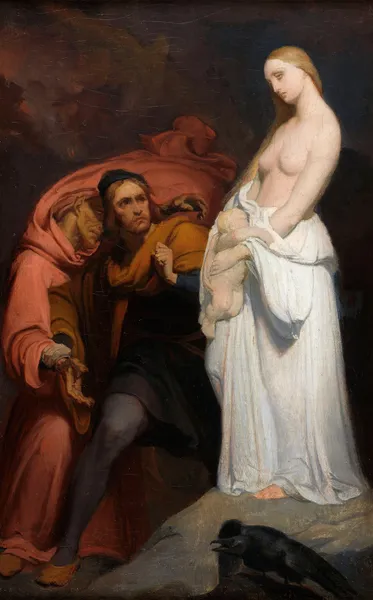 Marguerite holding her dead child av Ary Scheffer