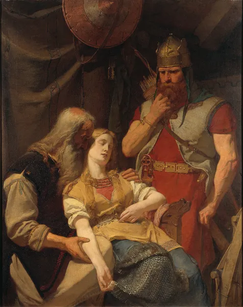 Ingeborg Receiving News of Hjalmar’s Death from Orvar Odd av August Malmström