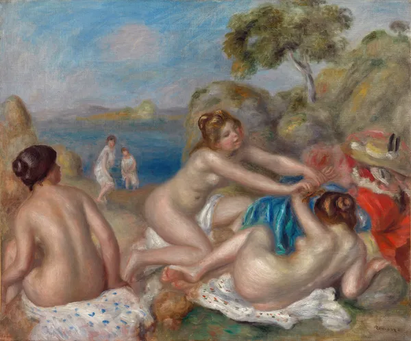 Bathers Playing with a Crab av Pierre-Auguste Renoir