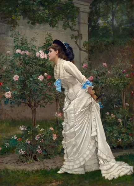 Woman And Roses av Auguste Toulmouche