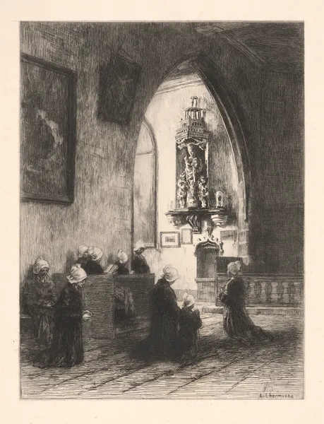 Pilgrimage to the Virgin of Kersaint av Léon Augustin Lhermitte
