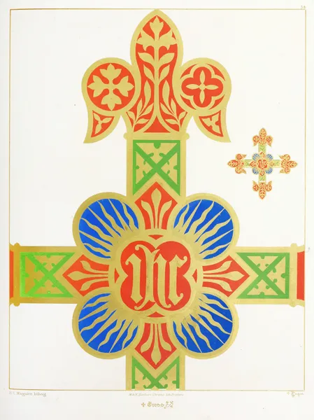 A Cross for a Frontal or Vestment, with the Holy name in a Quatrefoil av Augustus Pugin