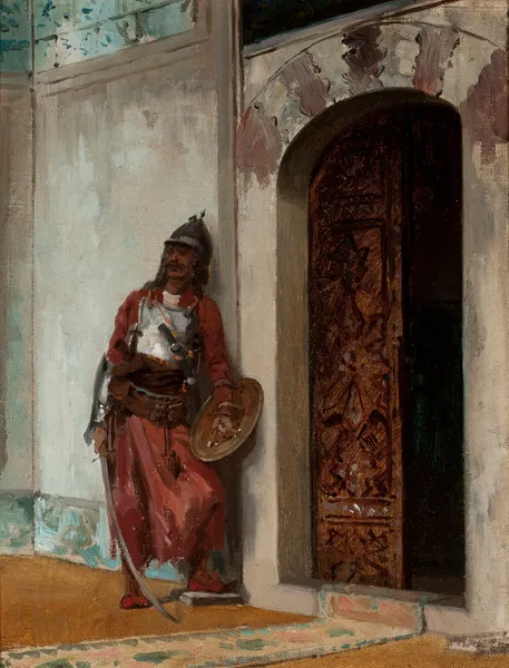 Guard at the entrance to the seraglio av Stanisław Chlebowski
