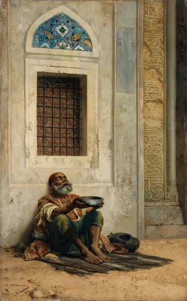 Mendicant At The Mosque Door av Stanisław Chlebowski