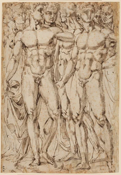 Studien nach männlichen und weiblichen Aktfiguren av Baccio Bandinelli