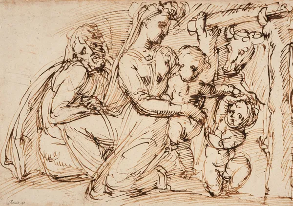 The Holy Family with Saint John the Baptist av Baccio Bandinelli