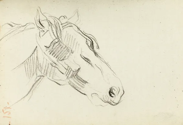 Etude de tête de cheval av Jean-Baptiste Carpeaux