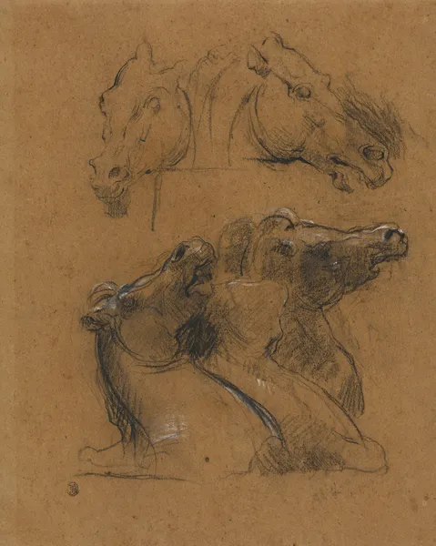 Studies of Horses (after the Elgin marbles) av Jean-Baptiste Carpeaux