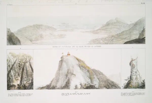 Suite de la panorama de la baie de Rio de Janeiro. av Jean Baptiste Debret