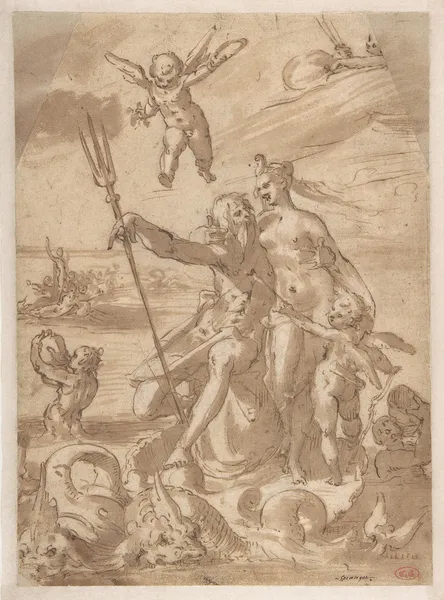 Neptune and Amphitrite (mid-16th–early 17th century) av Bartholomaeus Spranger