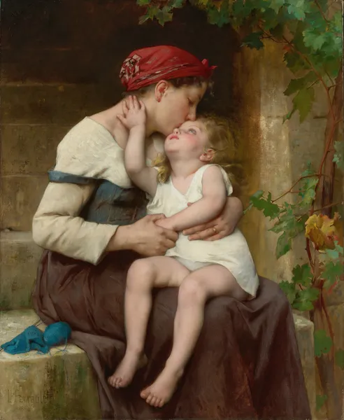 Mother With Child av Léon-Jean-Basile Perrault