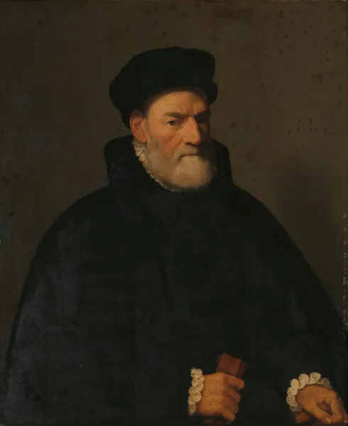 Portrait of an Old Man, probably Vercellino Olivazzi, Senator from Bergamo av Giovanni Battista Moroni