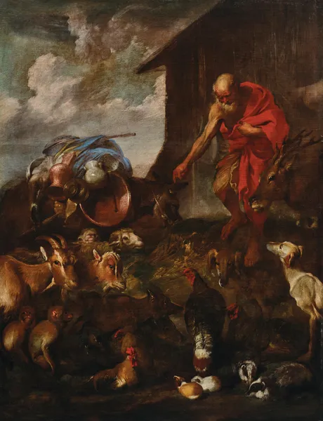 Animals entering Noah’s Ark av Giovanni Benedetto Castiglione