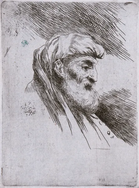 Old Bearded Man in Profile av Giovanni Benedetto Castiglione