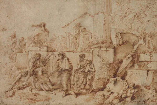 Tobit Burying the Dead av Giovanni Benedetto Castiglione