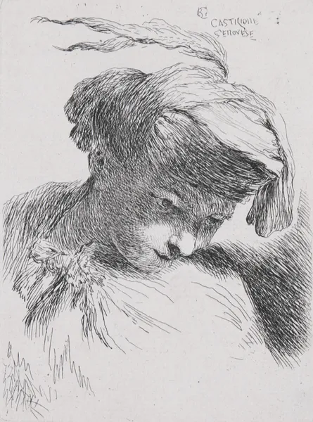 Young Man Looking Down av Giovanni Benedetto Castiglione