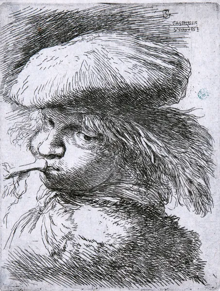 Young Man with a Trumpet av Giovanni Benedetto Castiglione