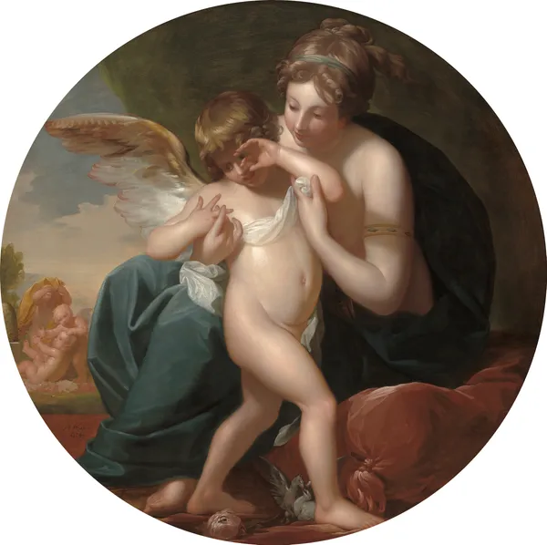 Cupid,Stung by a Bee, Is Cherished by his Mother av Benjamin West