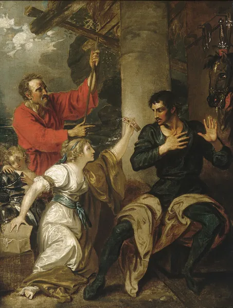 The Damsel and Orlando av Benjamin West