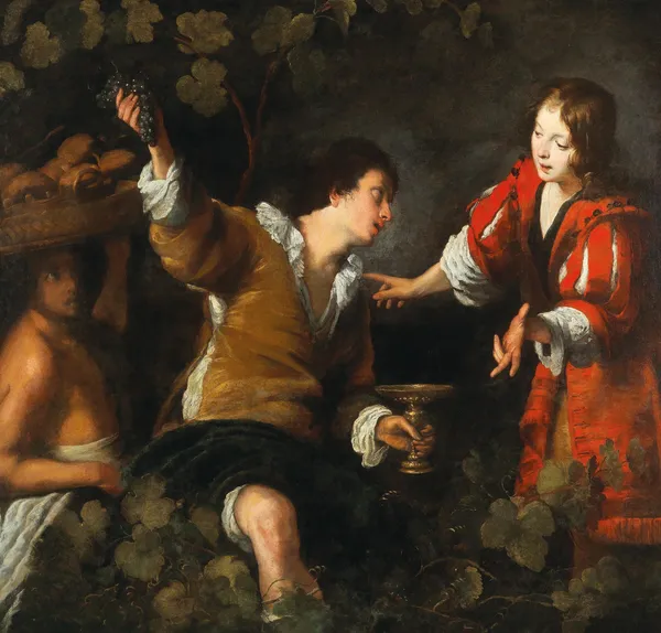 Joseph interpreting dreams av Bernardo Strozzi