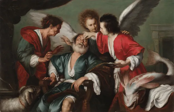 The Healing of Tobit av Bernardo Strozzi