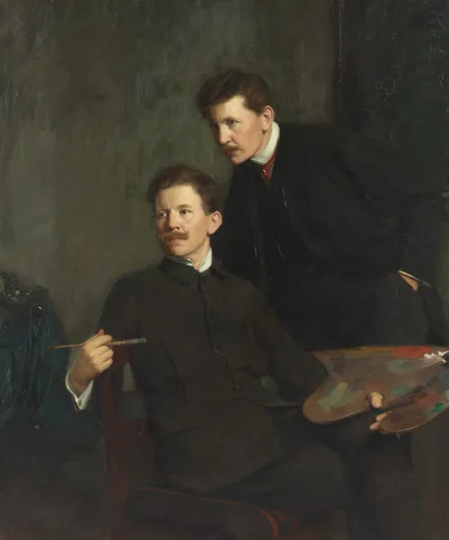 Double portrait of the brothers Bernhard and Emil Österman av Bernhard Österman