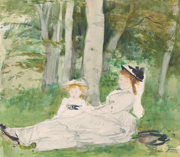 At The Edge Of The Forest (Edma And Jeanne) av Berthe Morisot