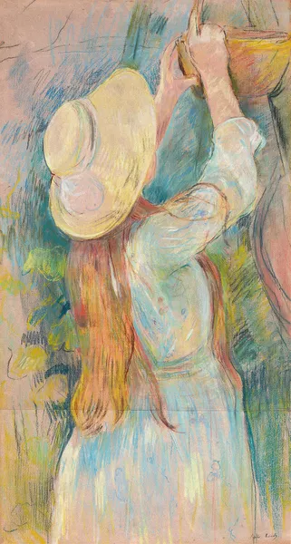 Young Girl Holding a Basket av Berthe Morisot